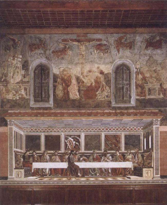 Francesco del Castagno Last supper and above resurrection oil painting picture